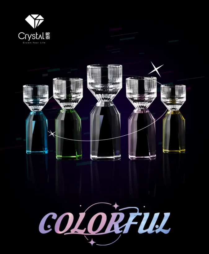 Crystal屹泰专利白酒杯K9级水晶一口杯天圆地方10ml六只礼盒套装